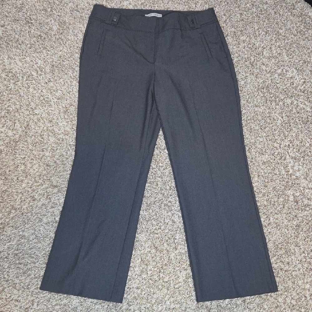 Larry Levine Women's Dark Gray Straight-Leg Dress Pants - Picture 1 of 3